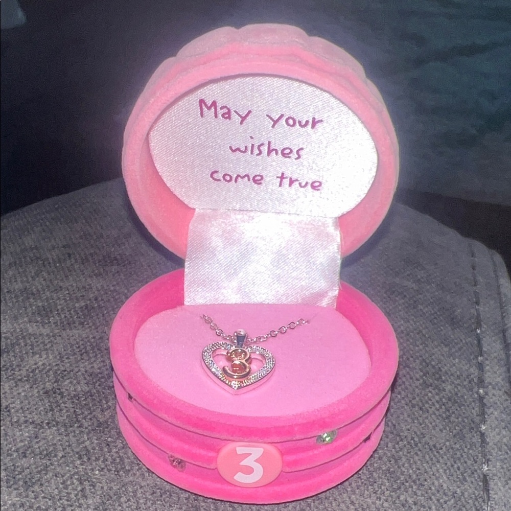 3rd Birthday Heart Pendant Necklace in gift box - Picture 2 of 4
